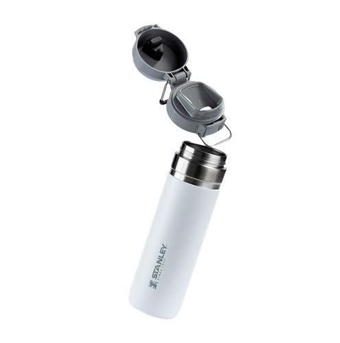 Stanley - Garrafa de água térmica Quick Flip, isolada em aço inoxidável para bebidas quentes e frias, resistente a fugas, 710 ml, Polar