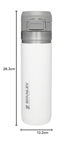 Stanley - Garrafa de água térmica Quick Flip, isolada em aço inoxidável para bebidas quentes e frias, resistente a fugas, 710 ml, Polar