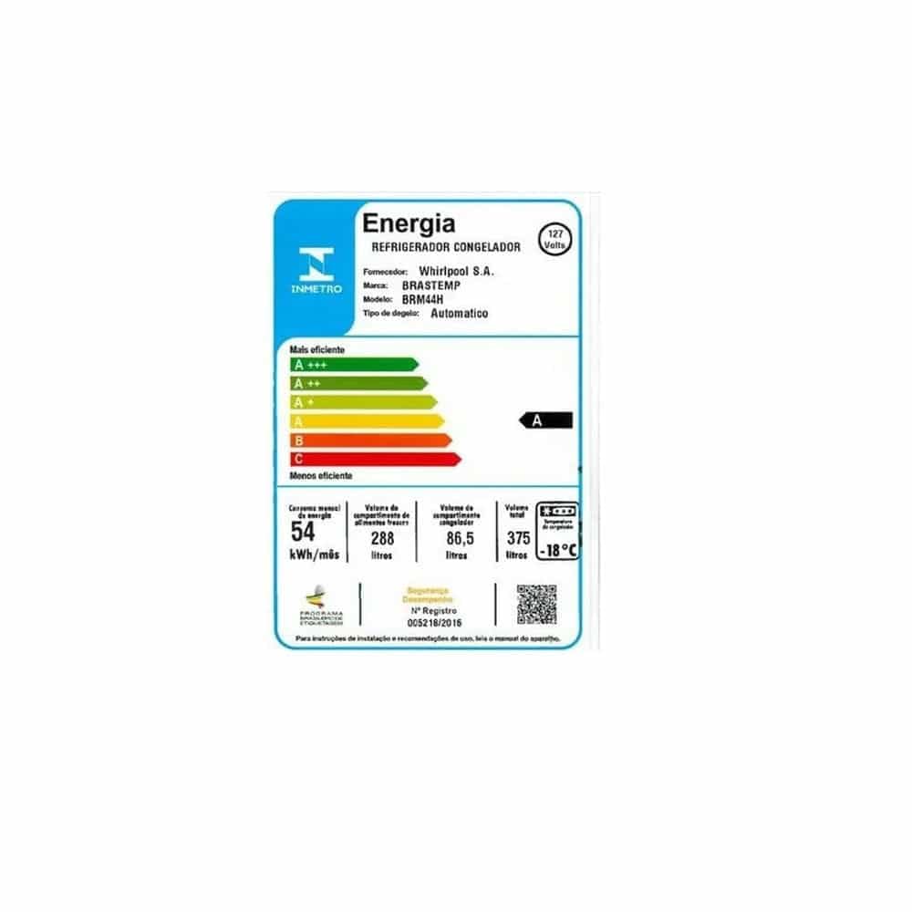 Geladeira Brastemp Frost Free Duplex 375 litros cor Branca 110V