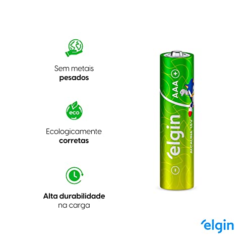 Pilha Alcalina AAA com 16 unidades Elgin Palito