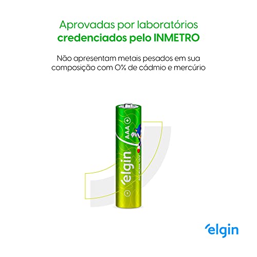 Pilha Alcalina AAA com 16 unidades Elgin Palito