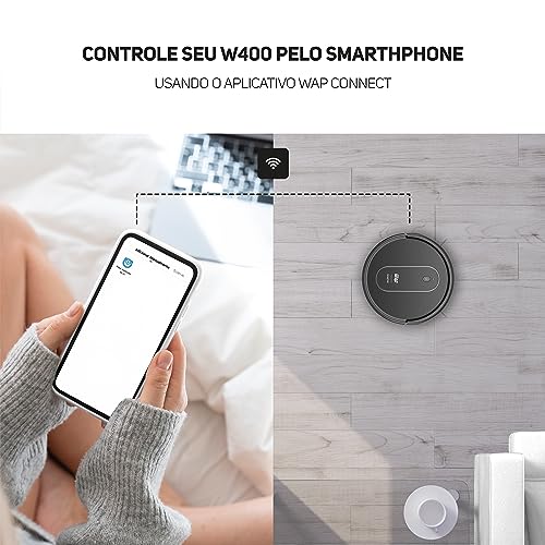 WAP Aspirador de Pó Robô ROBOT W400 3 em 1, Automático, 300ml, Compatível com Assistentes de Voz, 30W 10,8VDC Bivolt