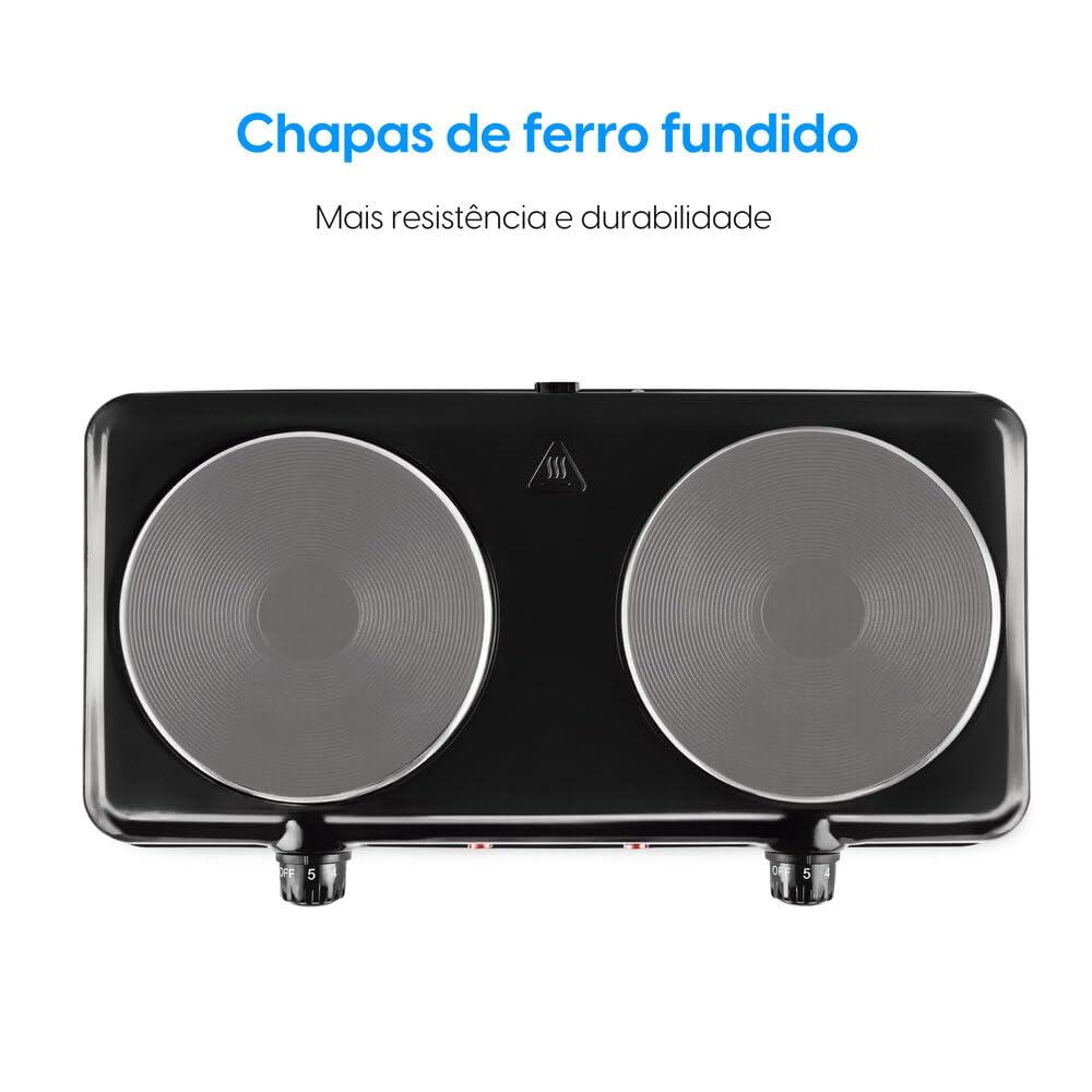 Fogão Elétrico Portátil Cooktop Elgin Double Cook 2 Bocas - 110V