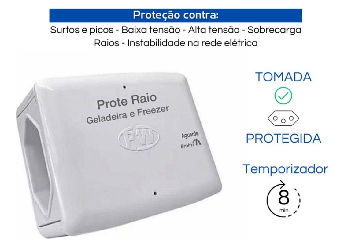 Protetor Contra Queda de Energia PW Para Freezer Ou Geladeira, Branco