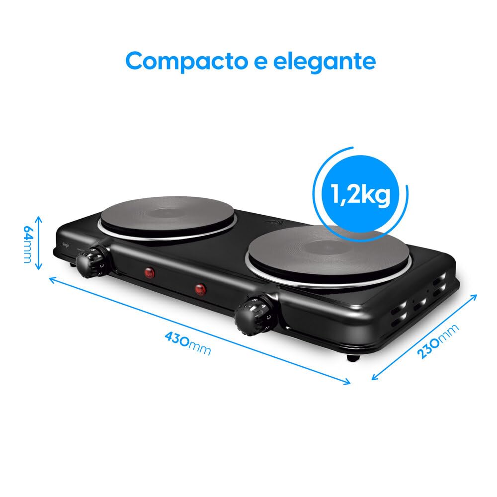 Fogão Elétrico Portátil Cooktop Elgin Double Cook 2 Bocas - 110V