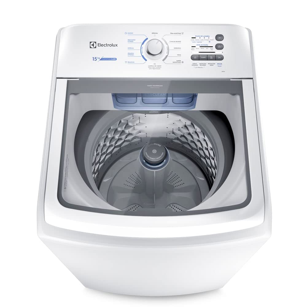 Máquina de Lavar Electrolux 15kg Branca Essential Care com Cesto Inox e Jet&Clean (LED15) - 127V