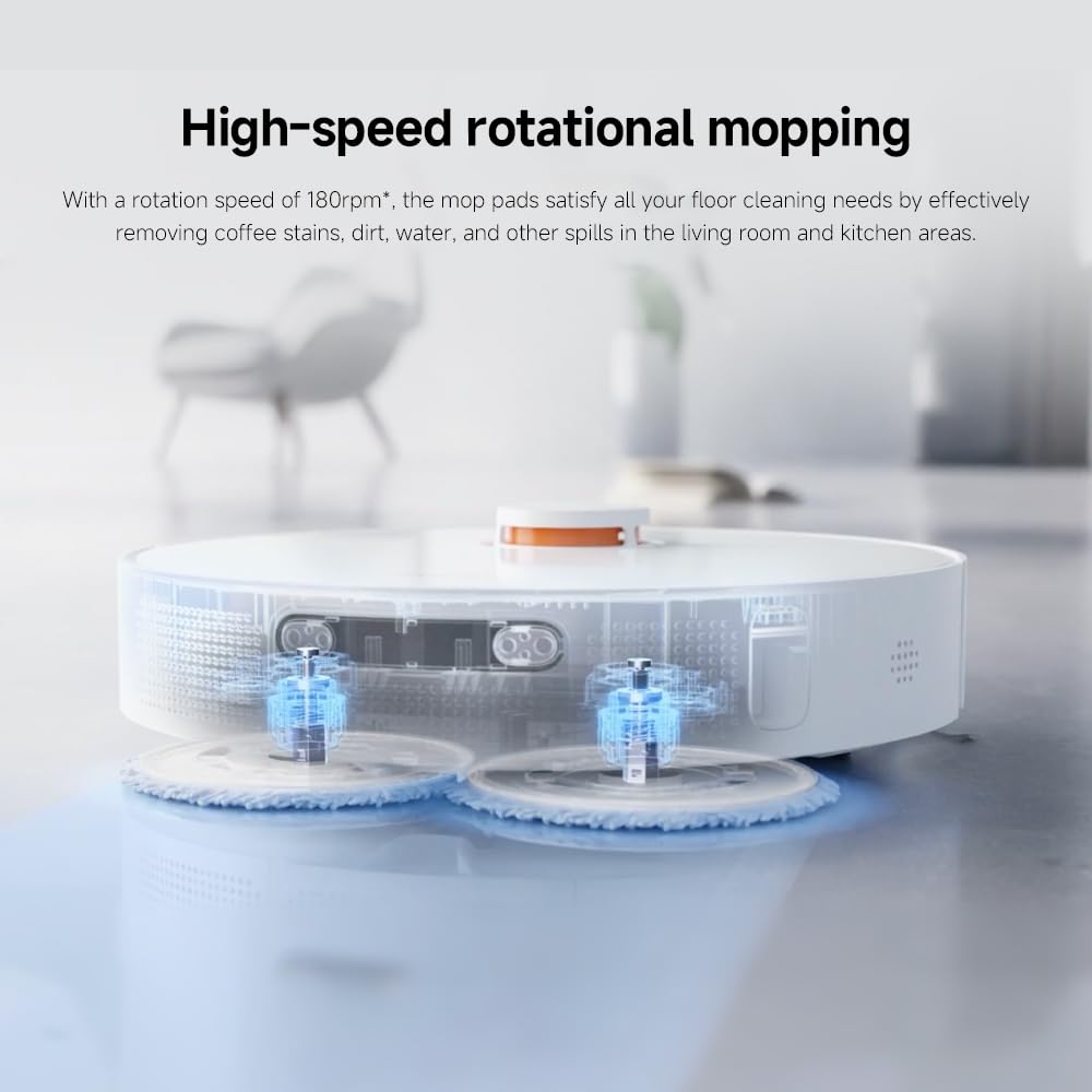 Xiaomi Robot Vacuum X20+ com estação base inteligente multifuncional 6000Pa, potência de sucção, navegação a laser LDS, controle de voz, molhado e seco, 4 L, 30 W, C101, branco