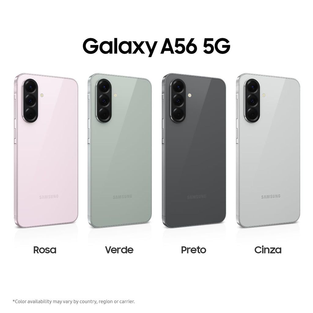 Smartphone Samsung Galaxy A56 5G 128GB, 8GB RAM, Câmera 50MP, IP67, Super AMOLED 6.7", Recursos AI, Preto