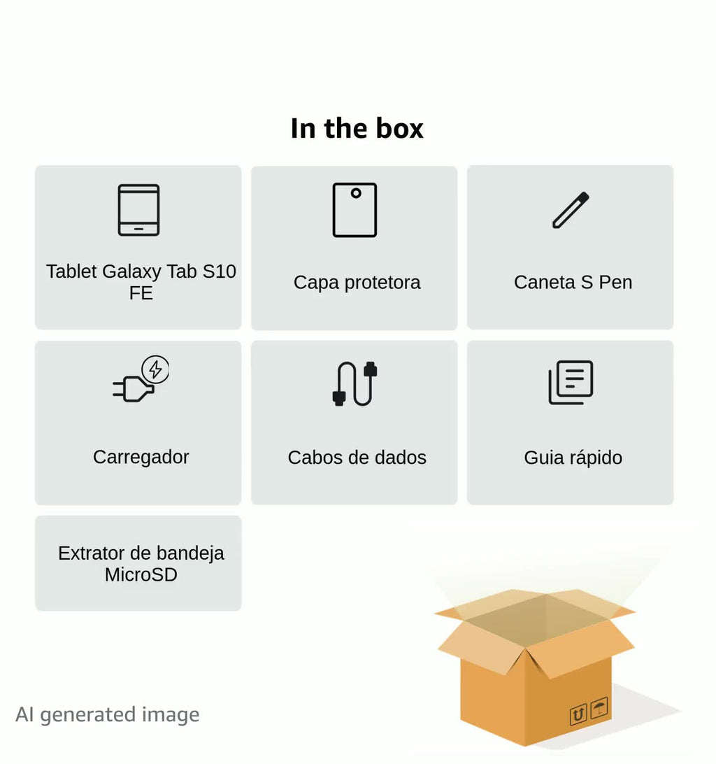Tablet Samsung Galaxy Tab S10 FE, Cinza, 128GB, 8GB RAM, Tela Imersiva de 10.9" 90Hz, Camera Traseira de 13MP, Câmera Frontal de 12MP Ultra Wide, Wifi 6, IP68, Android 15