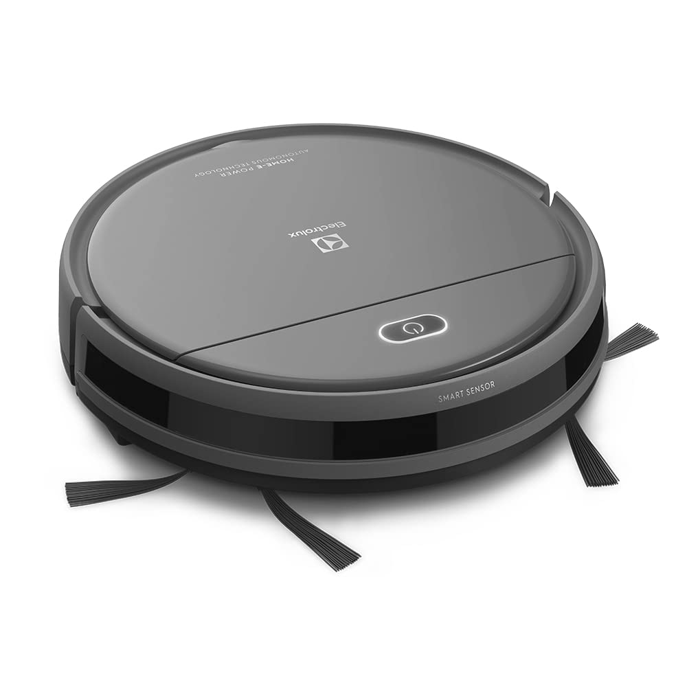 Aspirador de po robo Electrolux 2h20min controle remoto base carregamento bateria longa duração automatico varre aspira passa pano ERB30 bivolt preto sensor antiqueda