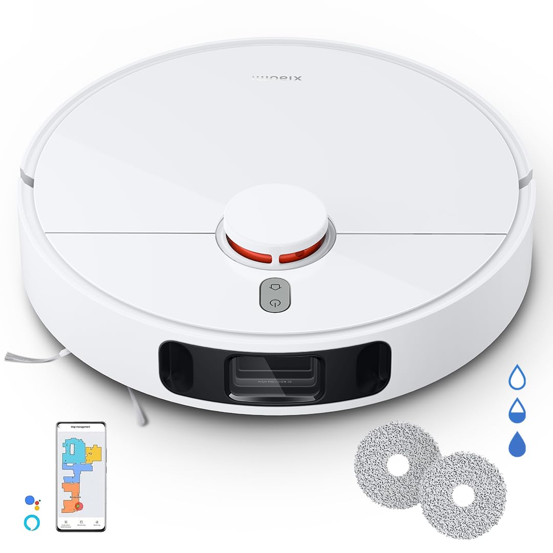 XIAOMI Robot Vacuum S10 - Robot aspirador e lava-chão com planeamento inteligente de rotas, sucção de 4000 Pa, três níveis de lavagem, branco