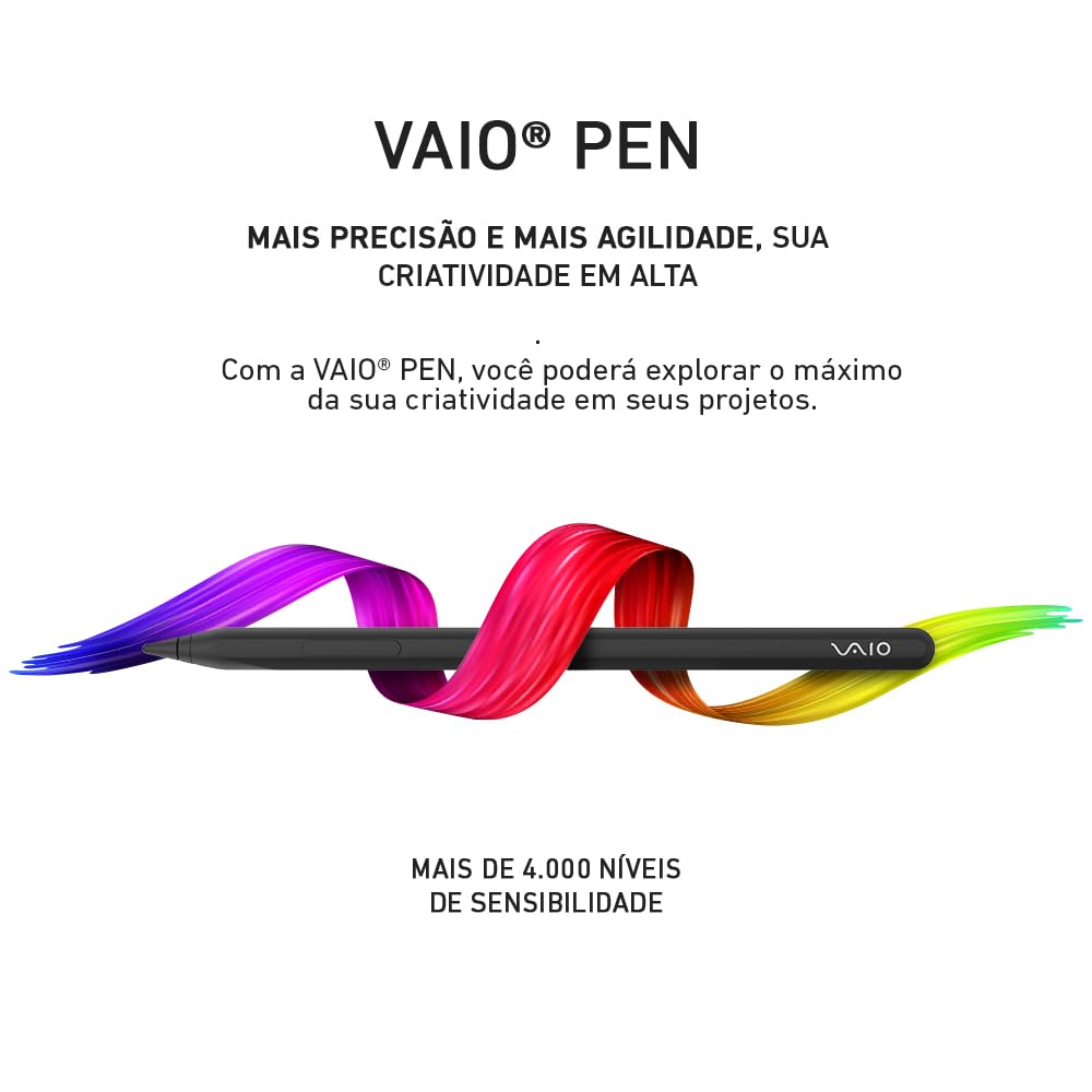 Tablet VAIO TL12 8GB 256GB Octa-Core, Tela AMOLED 12.6” 2.5K, com Teclado de Conexão Inteligente e Caneta Ativa, 5G WiFi, Câmera 13MP + Selfie 12MP, 10.090mAh, Android 15 – Preto