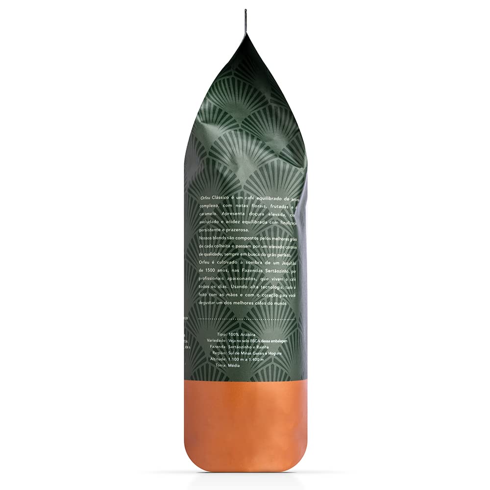 Orfeu Café Clássico em Grãos, 100% Arabica, Torra Média, 1kg