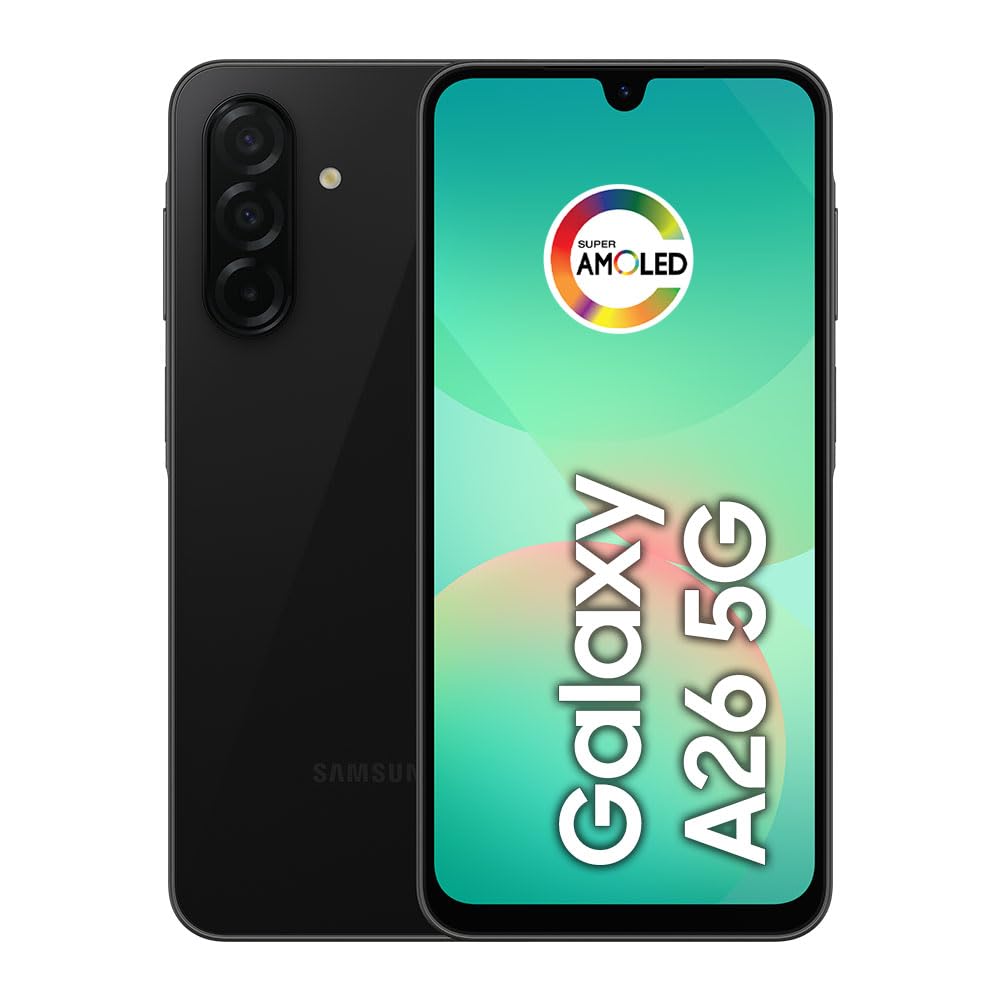 Samsung Celular Galaxy A26 5G 256GB, 8GB RAM, Câmera de 50MP, IP67, Tela Super AMOLED 6.7", NFC (Preto)