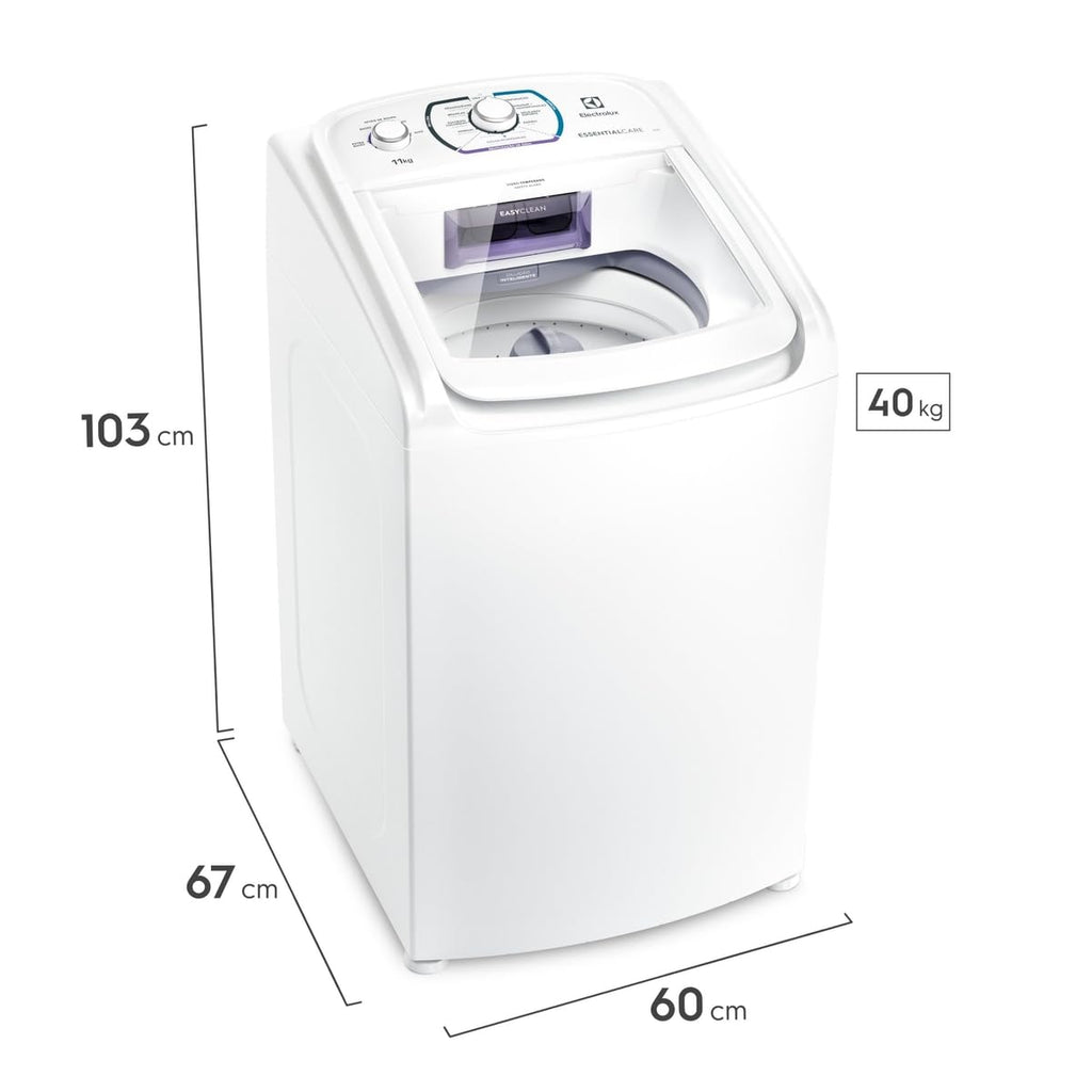 Máquina de Lavar Electrolux 11kg Branca Essential Care com Easy Clean e Filtro Fiapos (LES11) - 127V