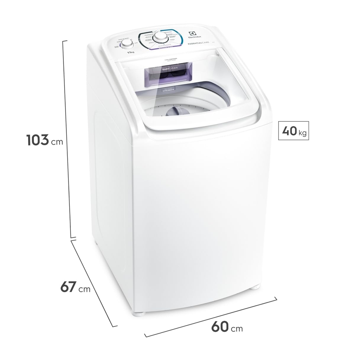 Máquina de Lavar Electrolux 11kg Branca Essential Care com Easy Clean e Filtro Fiapos (LES11) - 127V