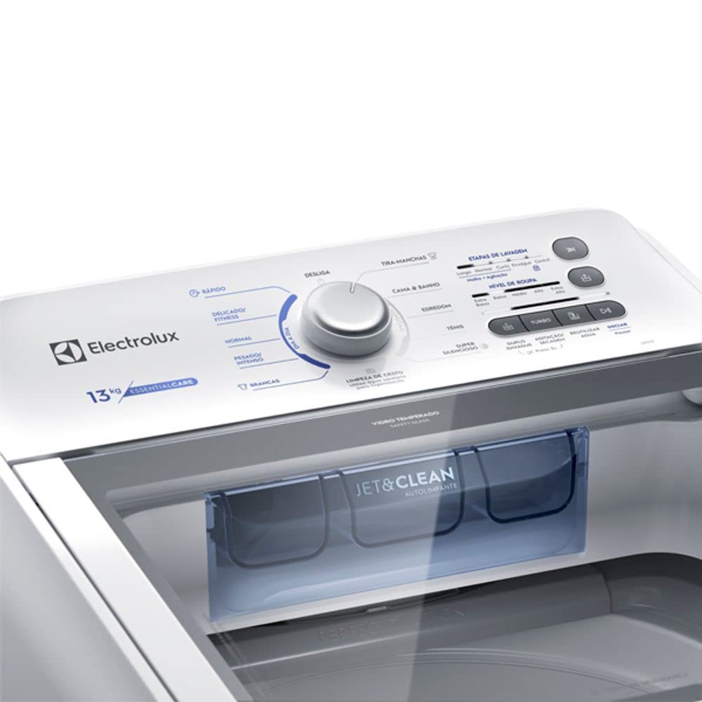 Máquina de Lavar Electrolux 13kg Branca Essential Care com Cesto Inox e Jet&Clean (LED13) - 127V