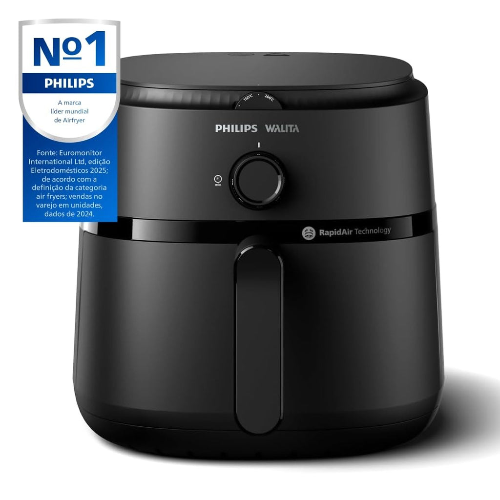 Fritadeira Airfryer Série 1000 XL, Philips Walita, 6,2 litros, Tecnologia RapidAir, Preta, 2 anos de garantia, 110v - NA130/00