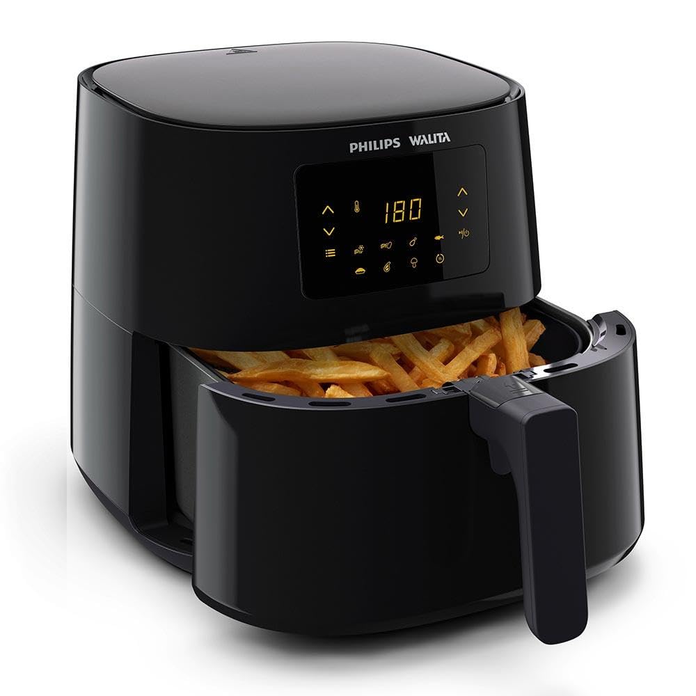 Philips Walita Preta Fritadeira Airfryer Essential XL Digital, 6.2L de capacidade, Garantia internacional de dois anos, 220V, 2000W (RI9270/91)