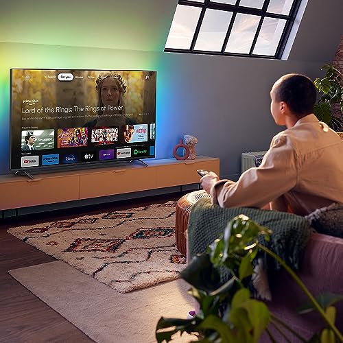 Smart TV Philips Ambilight 55" 4K 55PUG7908/78, Google TV, Comando de Voz, Dolby Vision/Atmos, VRR/ALLM, Bluetooth