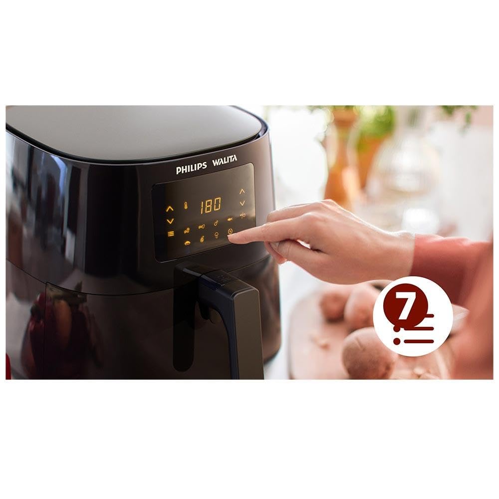 Philips Walita Preta Fritadeira Airfryer Essential XL Digital, 6.2L de capacidade, Garantia internacional de dois anos, 220V, 2000W (RI9270/91)