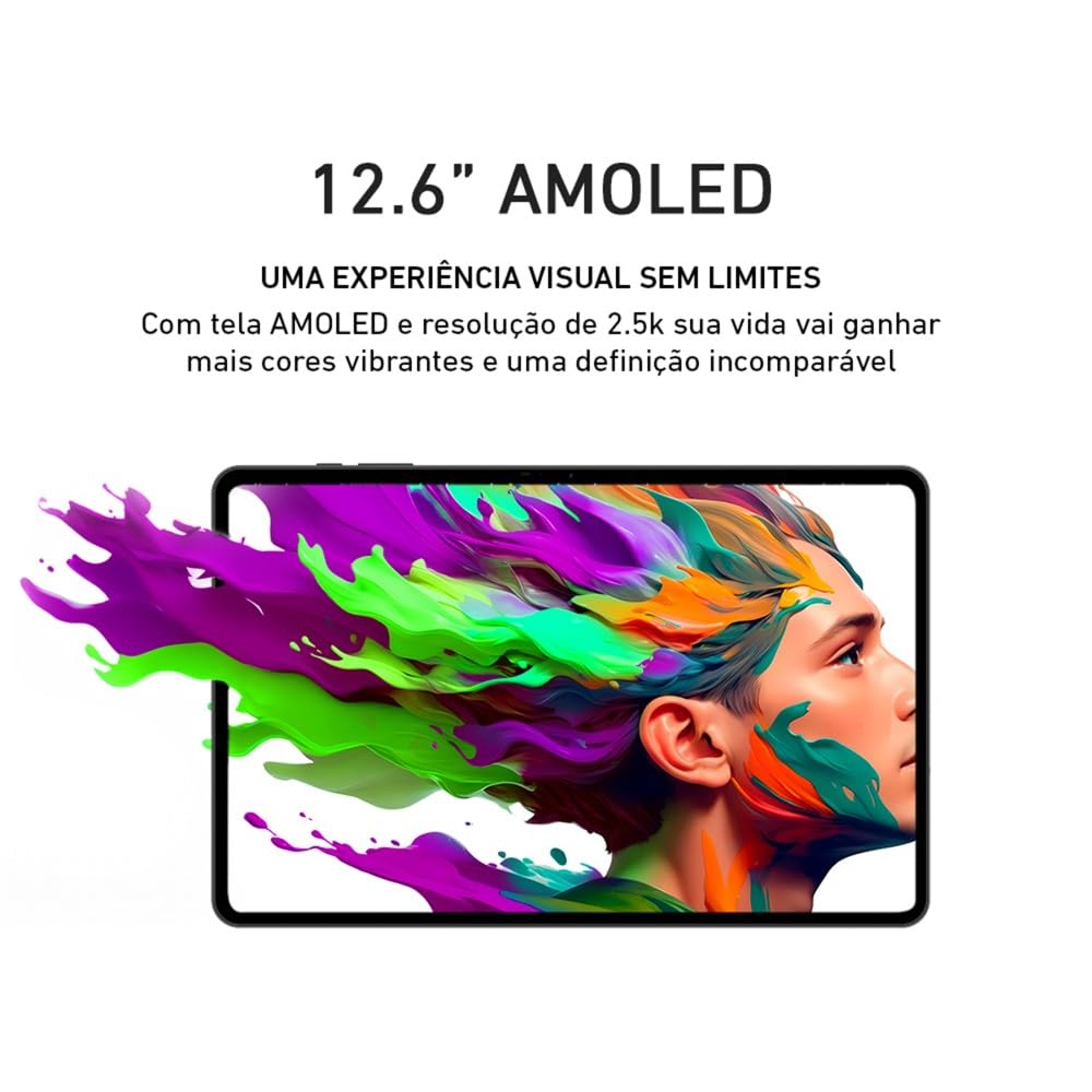 Tablet VAIO TL12 8GB 256GB Octa-Core, Tela AMOLED 12.6” 2.5K, com Teclado de Conexão Inteligente e Caneta Ativa, 5G WiFi, Câmera 13MP + Selfie 12MP, 10.090mAh, Android 15 – Preto