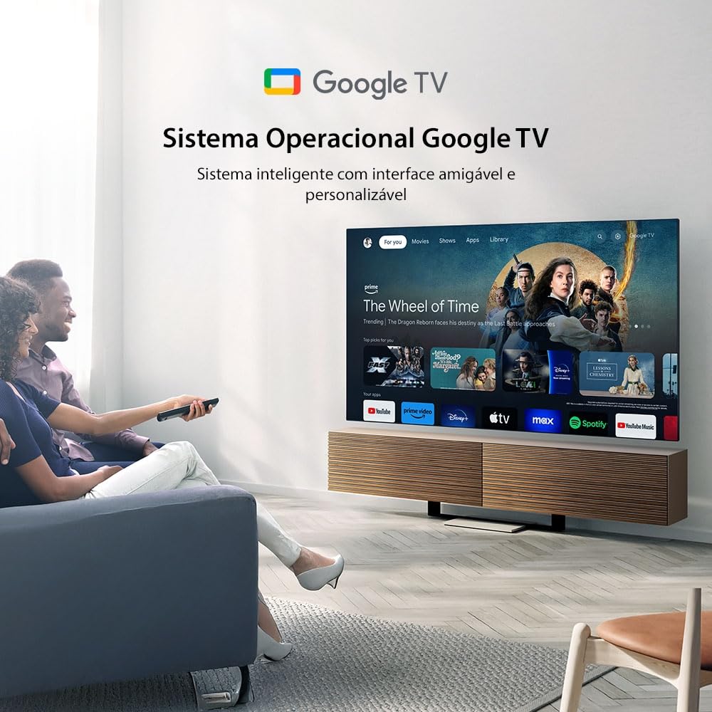 Smart TV QLED 50" 4K Toshiba 50C450NS Google TV 3 HDMI 2 USB Wi-Fi - TB034M