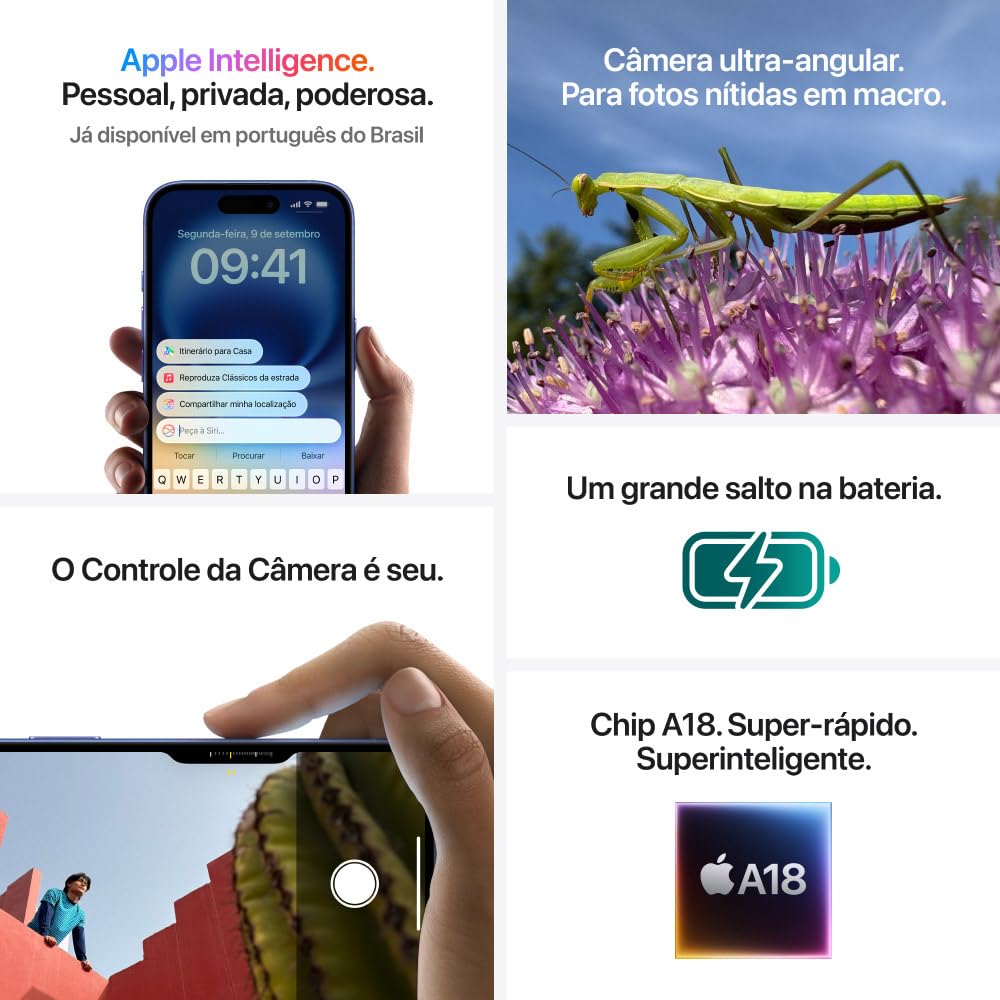 Apple iPhone 16 (128 GB) – Preto