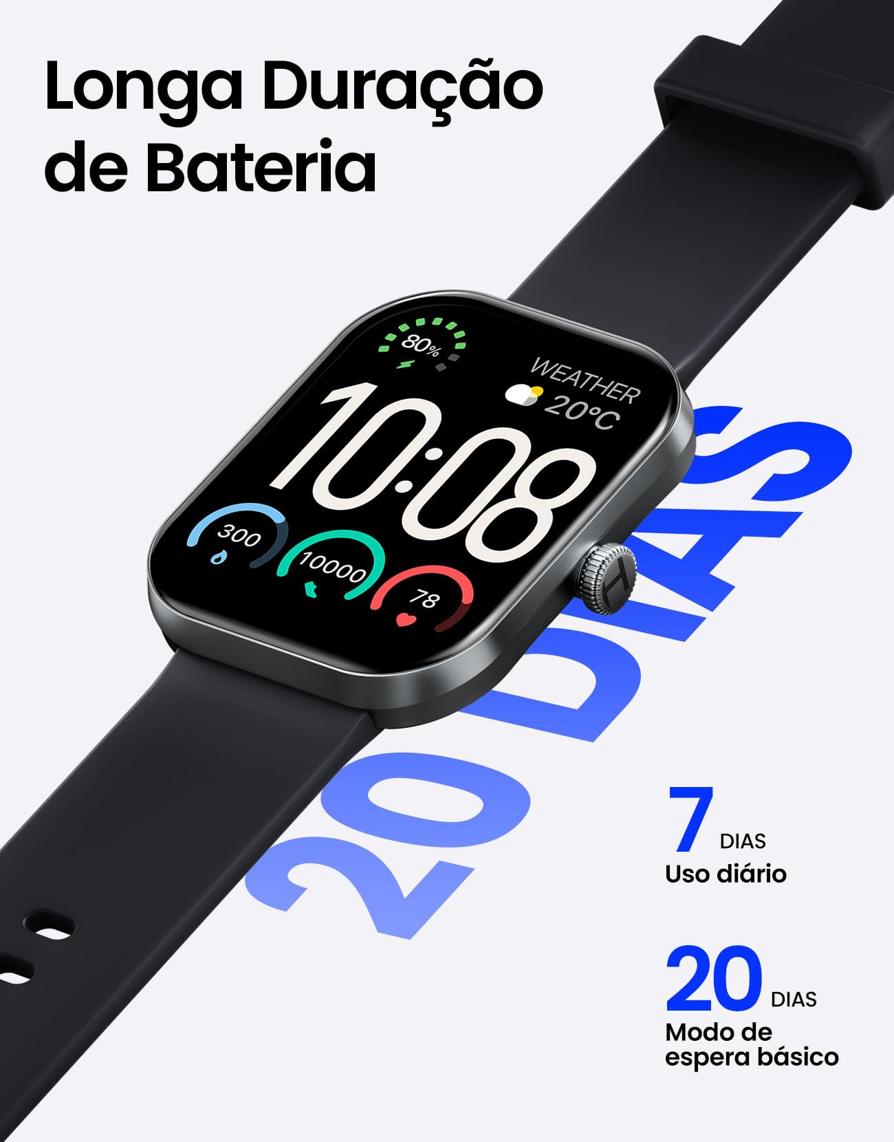 HAYLOU S6 Relógio Inteligente para Homens e Mulheres,Tela HD de 2,01",Bluetooth Telefone Chamada,127 Modos de Treino,IP68 à Prova d‘Água Relogio Smartwatch