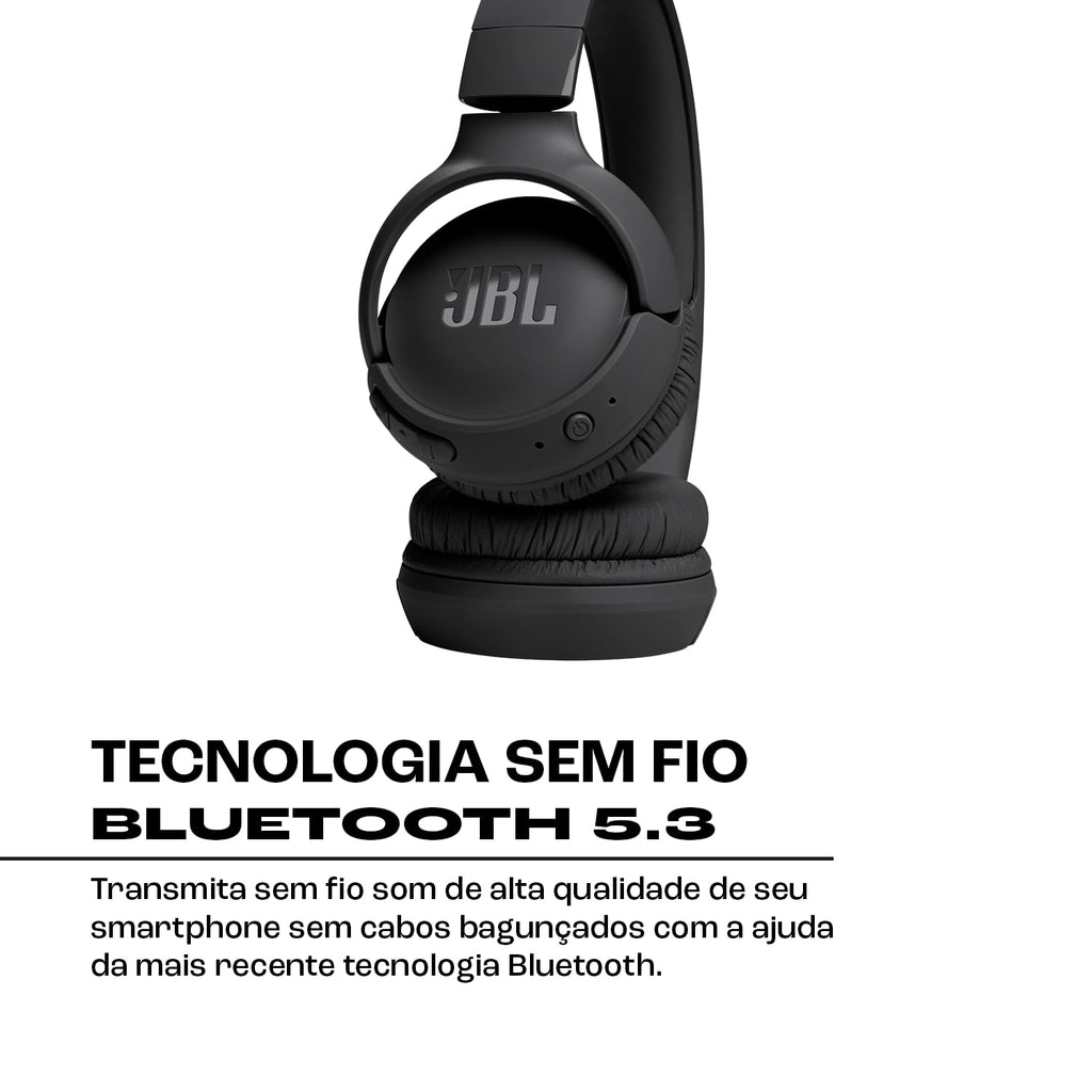 JBL, Fone de Ouvido On ear, Headphone, Tune 520BT, Sem Fio - Preto