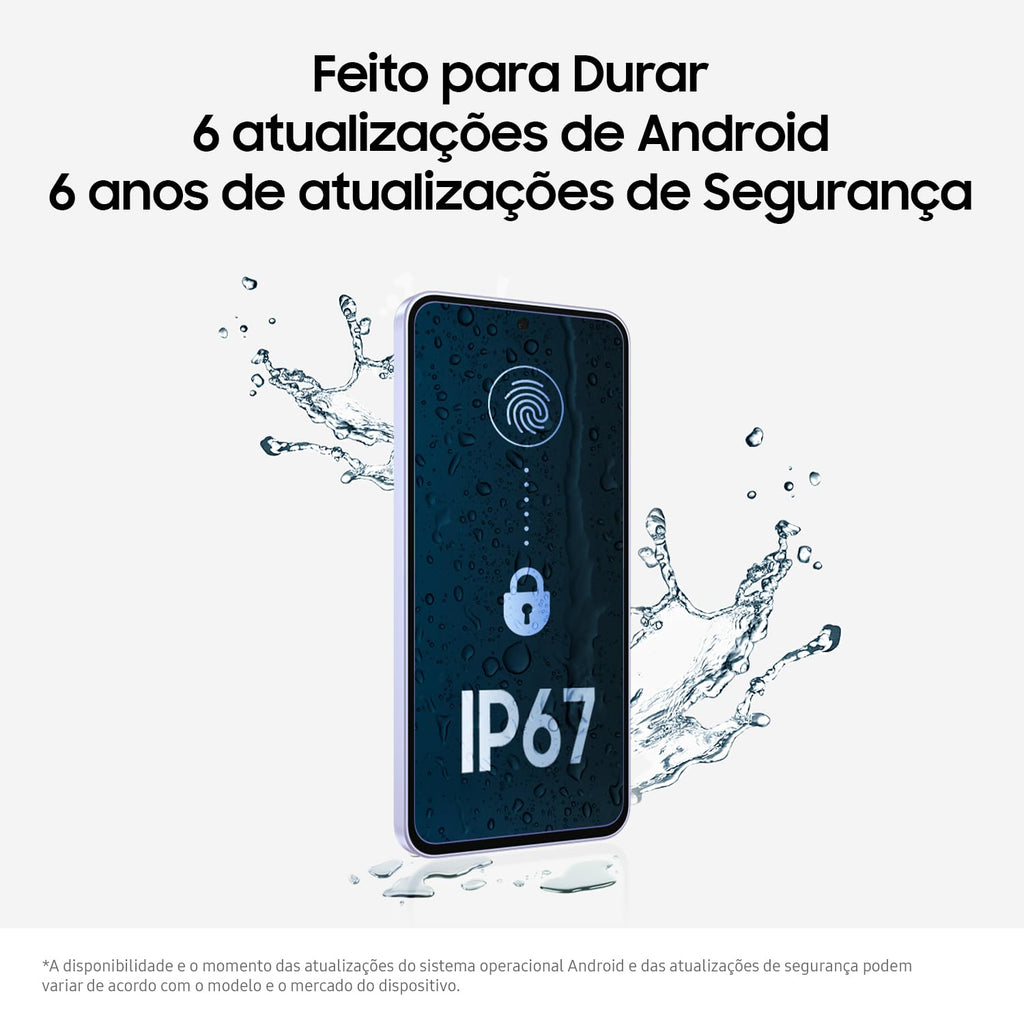 Celular Samsung Galaxy A36 5G 128GB, 6GB RAM, Câmera 50MP, IP67, Super AMOLED 6.7", Recursos AI, Preto