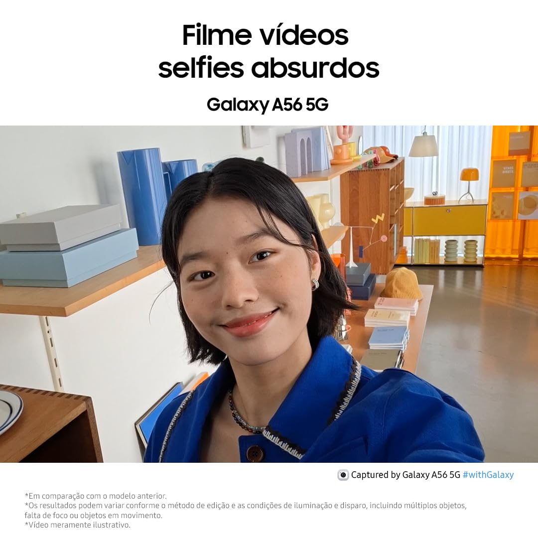 Smartphone Samsung Galaxy A56 5G 128GB, 8GB RAM, Câmera 50MP, IP67, Super AMOLED 6.7", Recursos AI, Preto