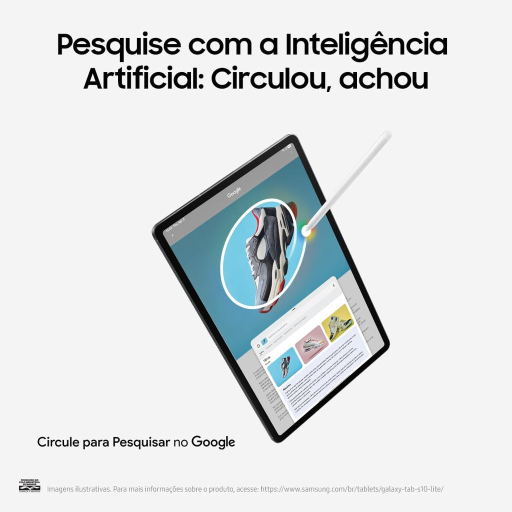 Galaxy Tab S10 Lite, 128GB, Tela 10.9", WIFI, Cinza