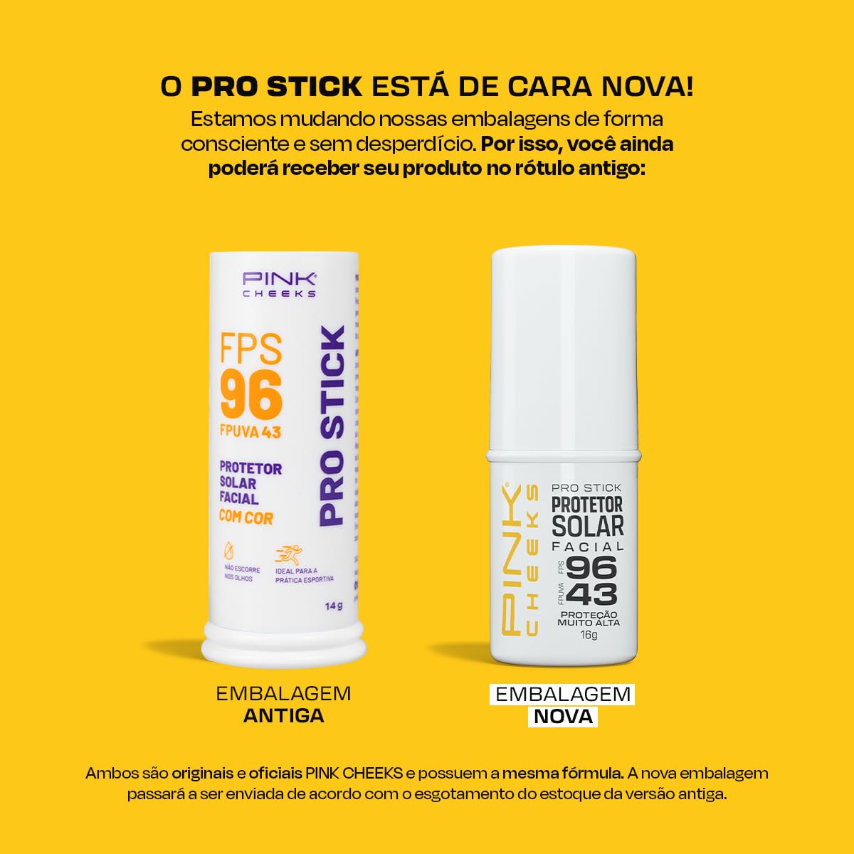 PRO Stick Protetor Solar Multifuncional FPS96 e FPUVA 43 - PRO15 14g