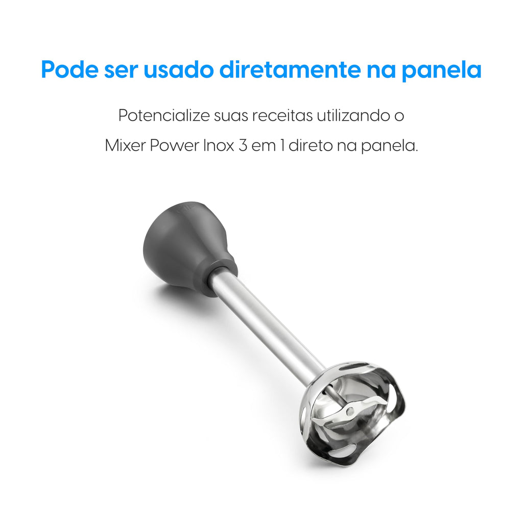 Mixer Power Inox 3 em 1 600W Elgin Lunar 110V - Mixer, triturador e batedor
