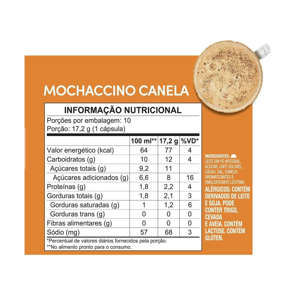 Café em Cápsula NESCAFÉ DOLCE GUSTO Mochaccino Canela 10 Cápsulas