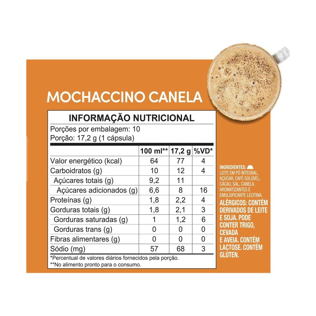 Café em Cápsula NESCAFÉ DOLCE GUSTO Mochaccino Canela 10 Cápsulas