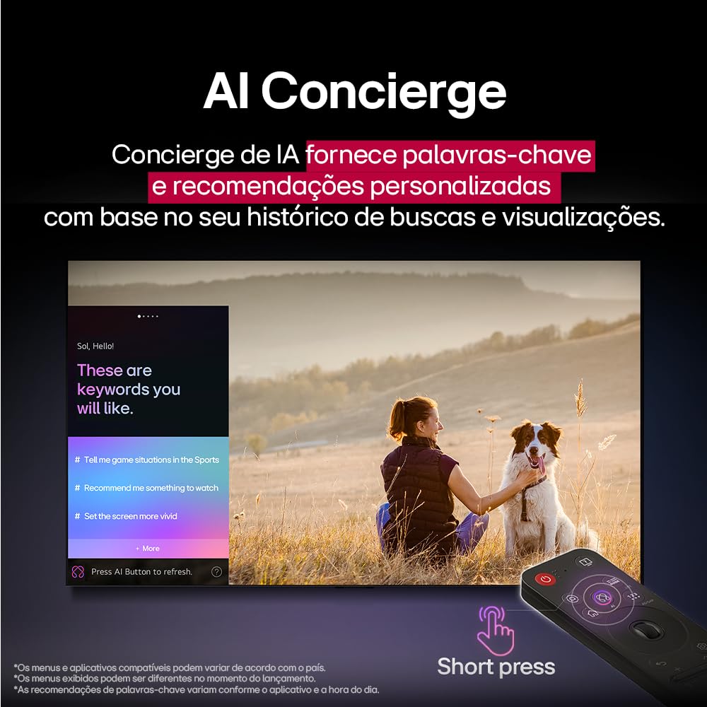 Smart TV 4K 50" LG UHD 50UA85 Processador α7 AI Ger8 4K Super Upscaling Google Cast Alexa Integrado Controle AI Smart Magic WebOS 25