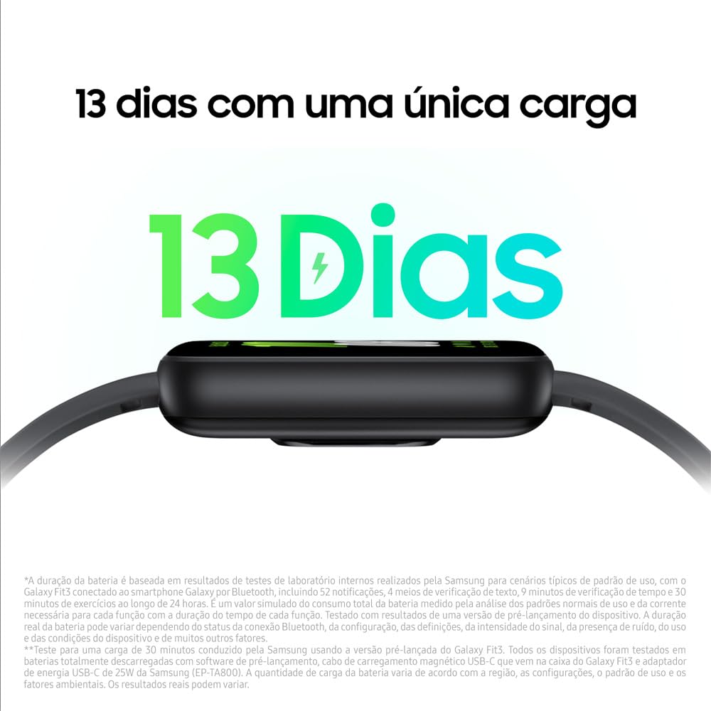 Smartwatch Samsung Galaxy Fit3 Display 1.6" Grafite
