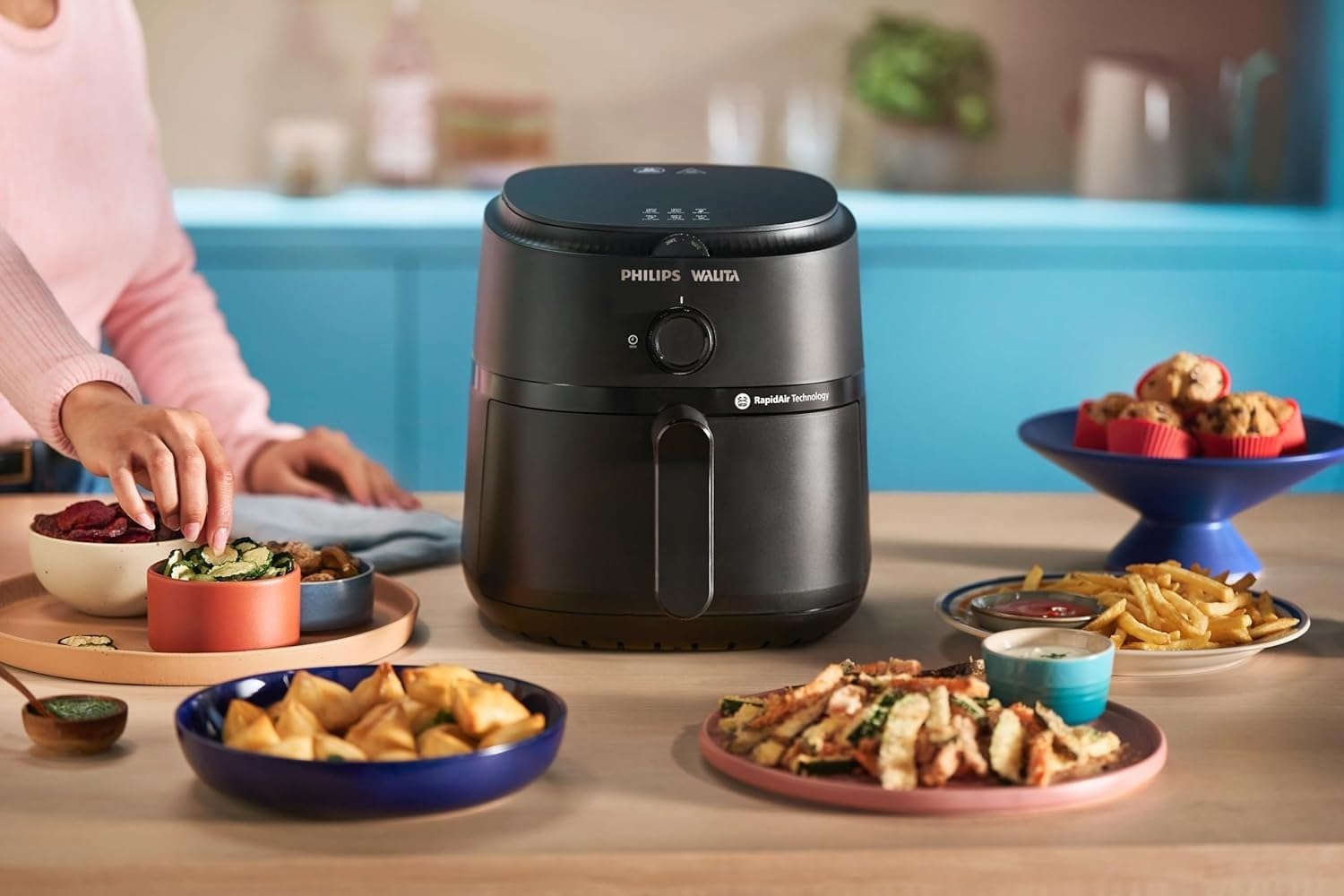 Fritadeira Airfryer Série 1000 XL, Philips Walita, 6,2 litros, Tecnologia RapidAir, Preta, 2 anos de garantia, 110v - NA130/00