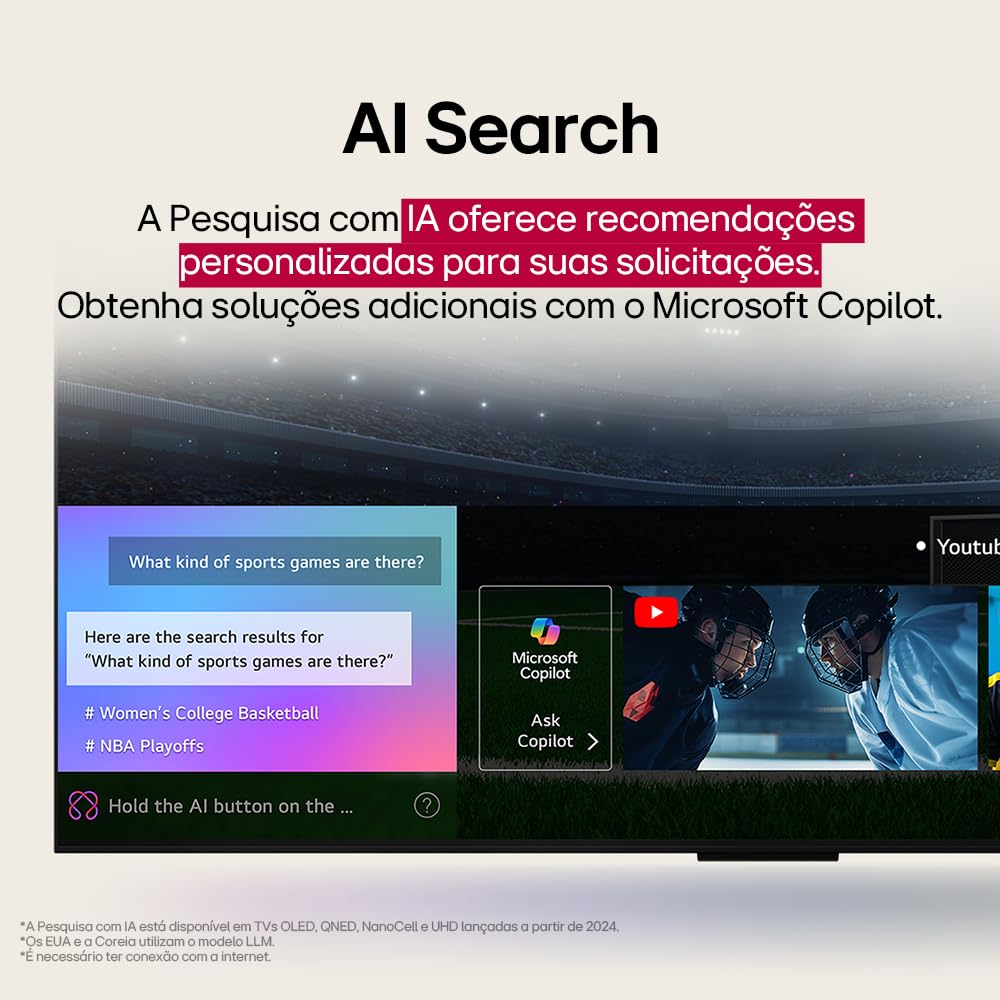 Smart TV 4K 50" LG UHD 50UA85 Processador α7 AI Ger8 4K Super Upscaling Google Cast Alexa Integrado Controle AI Smart Magic WebOS 25