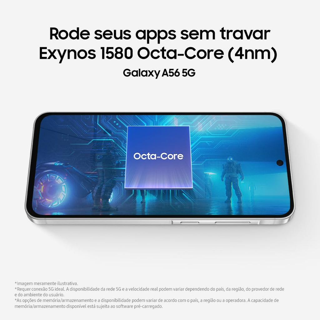 Smartphone Samsung Galaxy A56 5G 128GB, 8GB RAM, Câmera 50MP, IP67, Super AMOLED 6.7", Recursos AI, Preto