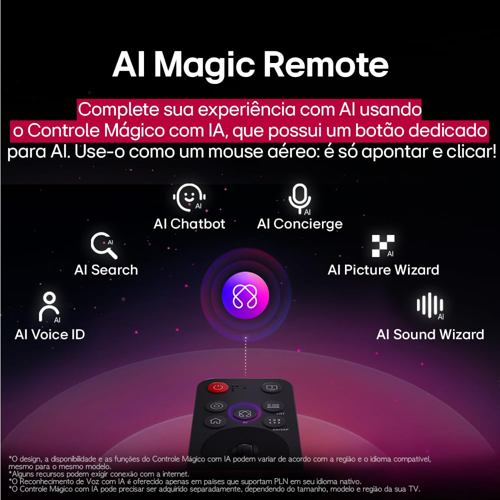 Smart TV 4K 50" LG UHD 50UA85 Processador α7 AI Ger8 4K Super Upscaling Google Cast Alexa Integrado Controle AI Smart Magic WebOS 25
