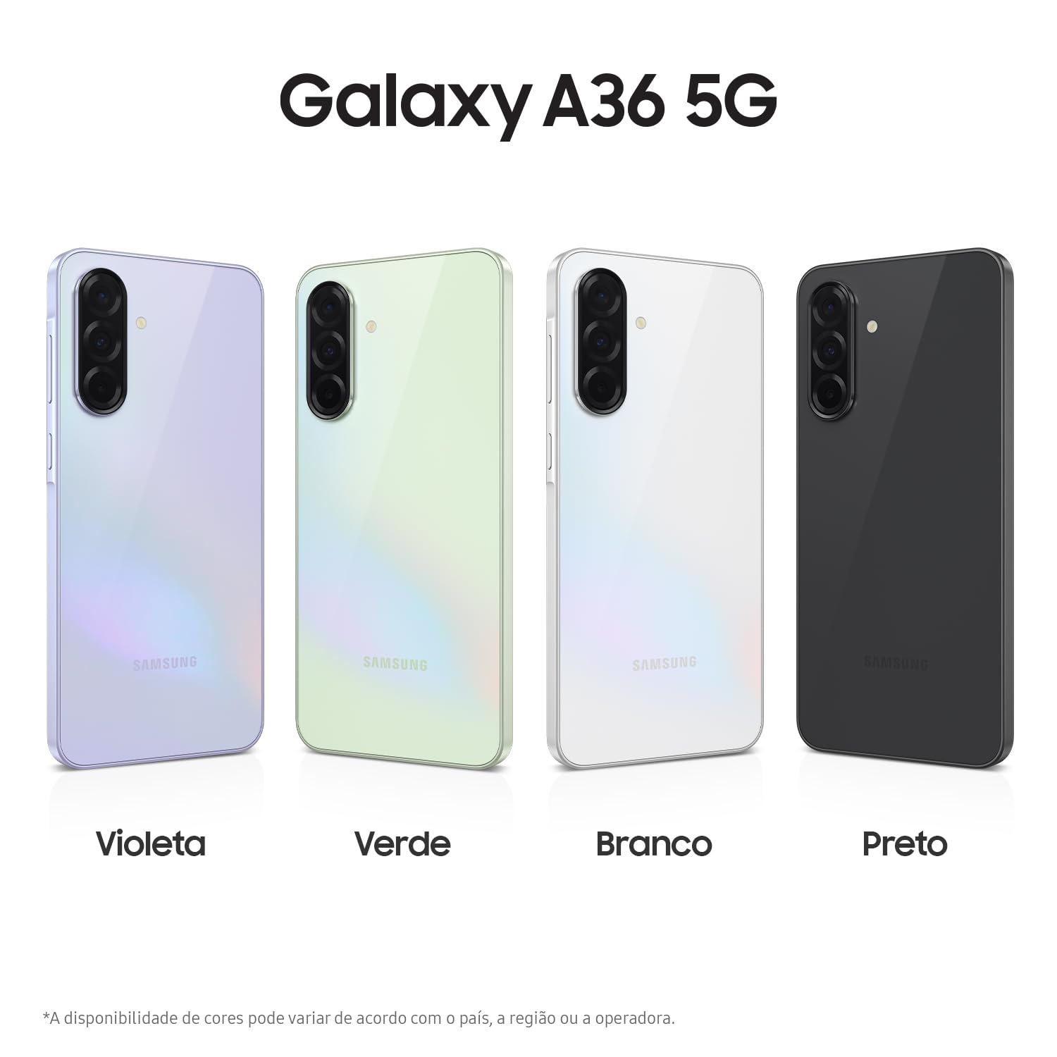 Celular Samsung Galaxy A36 5G 128GB, 6GB RAM, Câmera 50MP, IP67, Super AMOLED 6.7", Recursos AI, Preto
