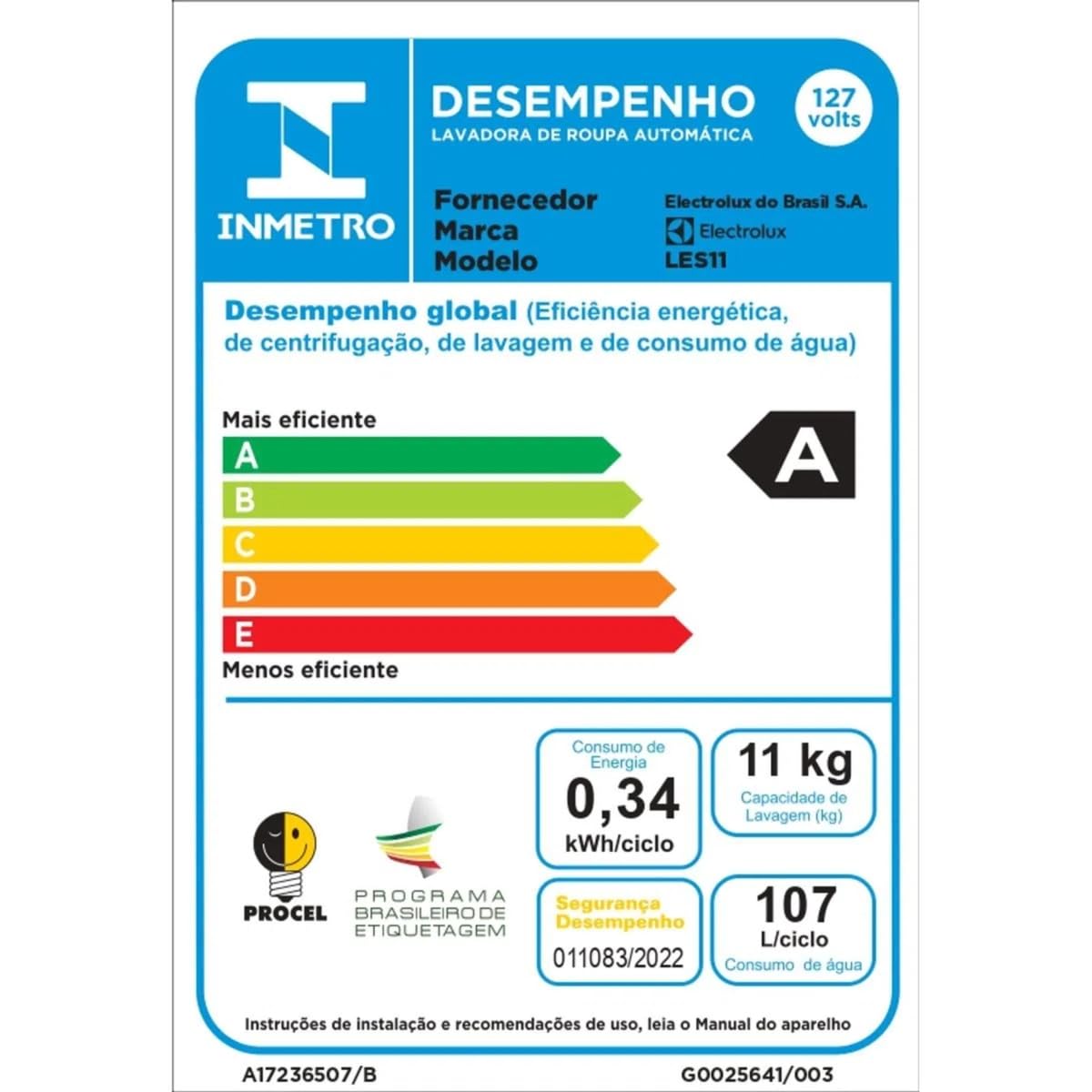 Máquina de Lavar Electrolux 11kg Branca Essential Care com Easy Clean e Filtro Fiapos (LES11) - 127V