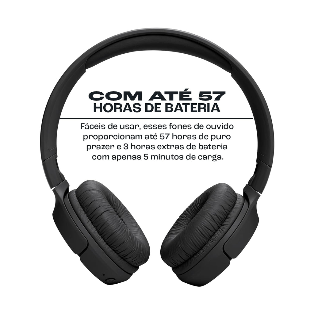 JBL, Fone de Ouvido On ear, Headphone, Tune 520BT, Sem Fio - Preto