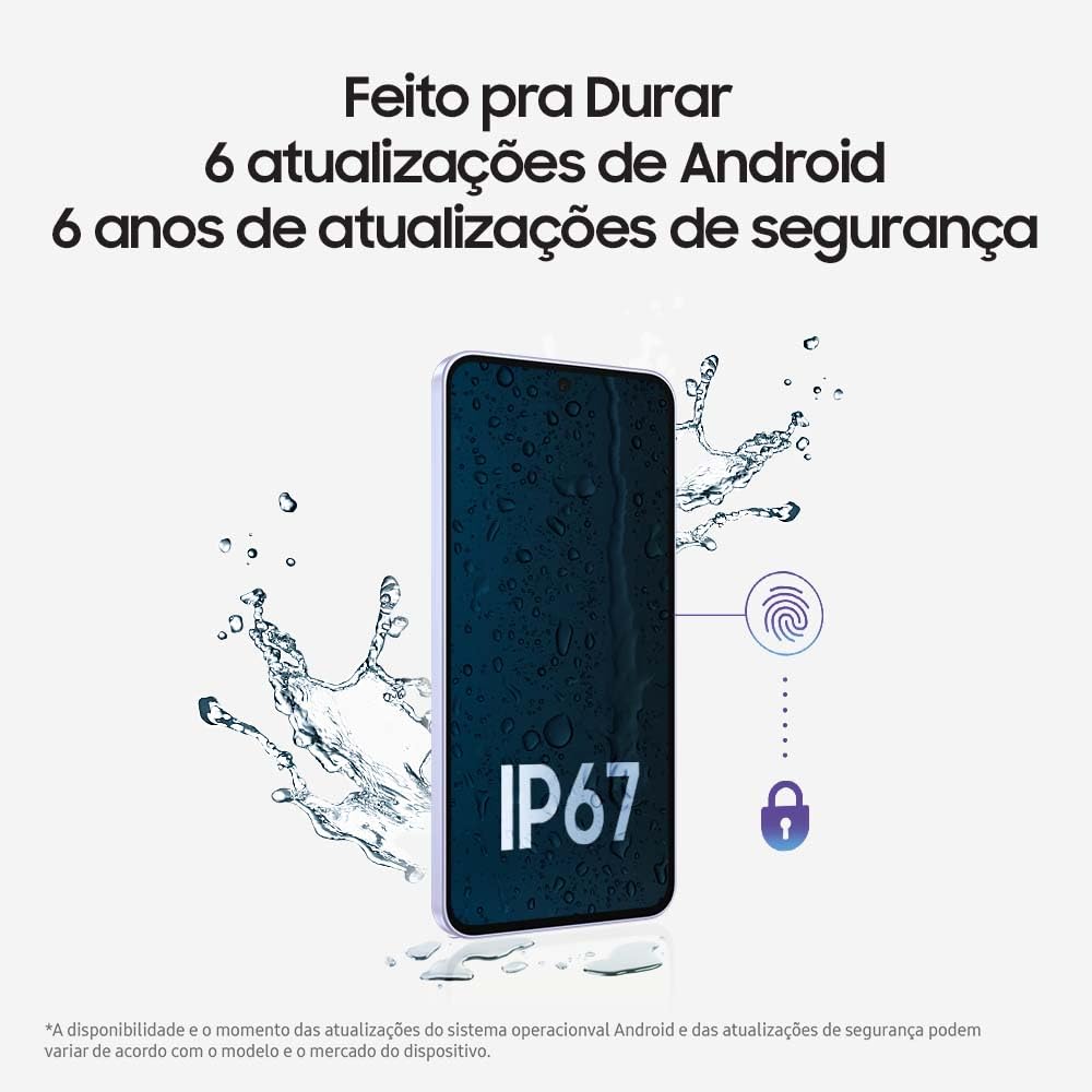 Samsung Celular Galaxy A26 5G 256GB, 8GB RAM, Câmera de 50MP, IP67, Tela Super AMOLED 6.7", NFC (Preto)