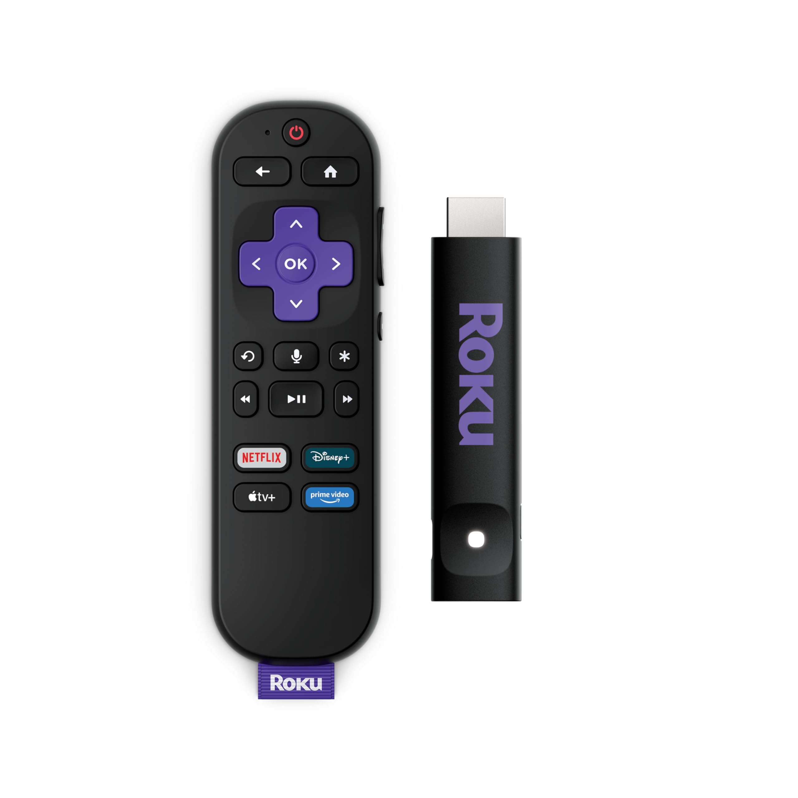 Roku Streaming Stick HD 2025 | Dispositivo de streaming para TV HD/FHD com controle remoto por comando de voz compatível com Alexa, Siri e Google