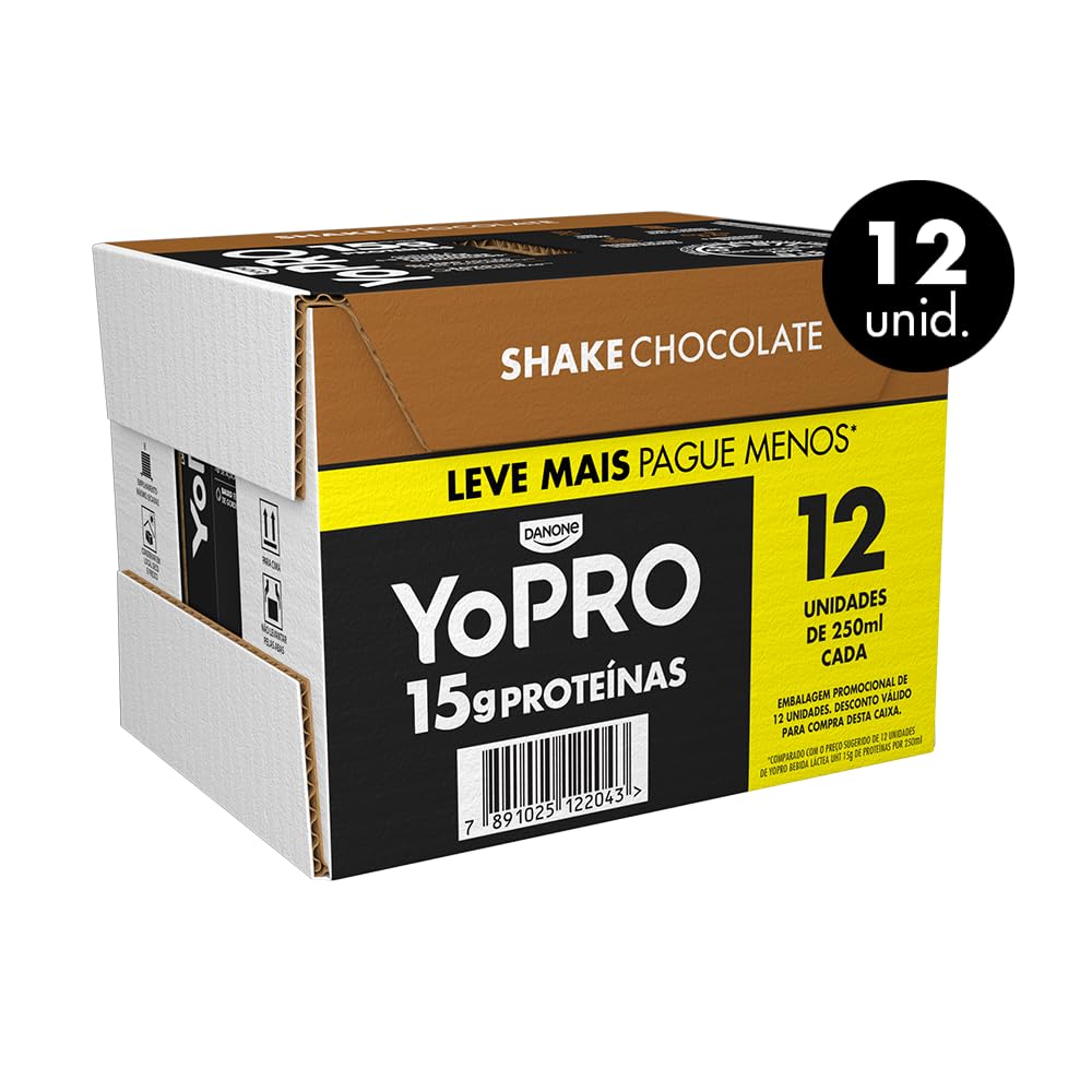 YoPRO Bebida Láctea UHT Chocolate 15g de proteínas 250ml - 12 unidades