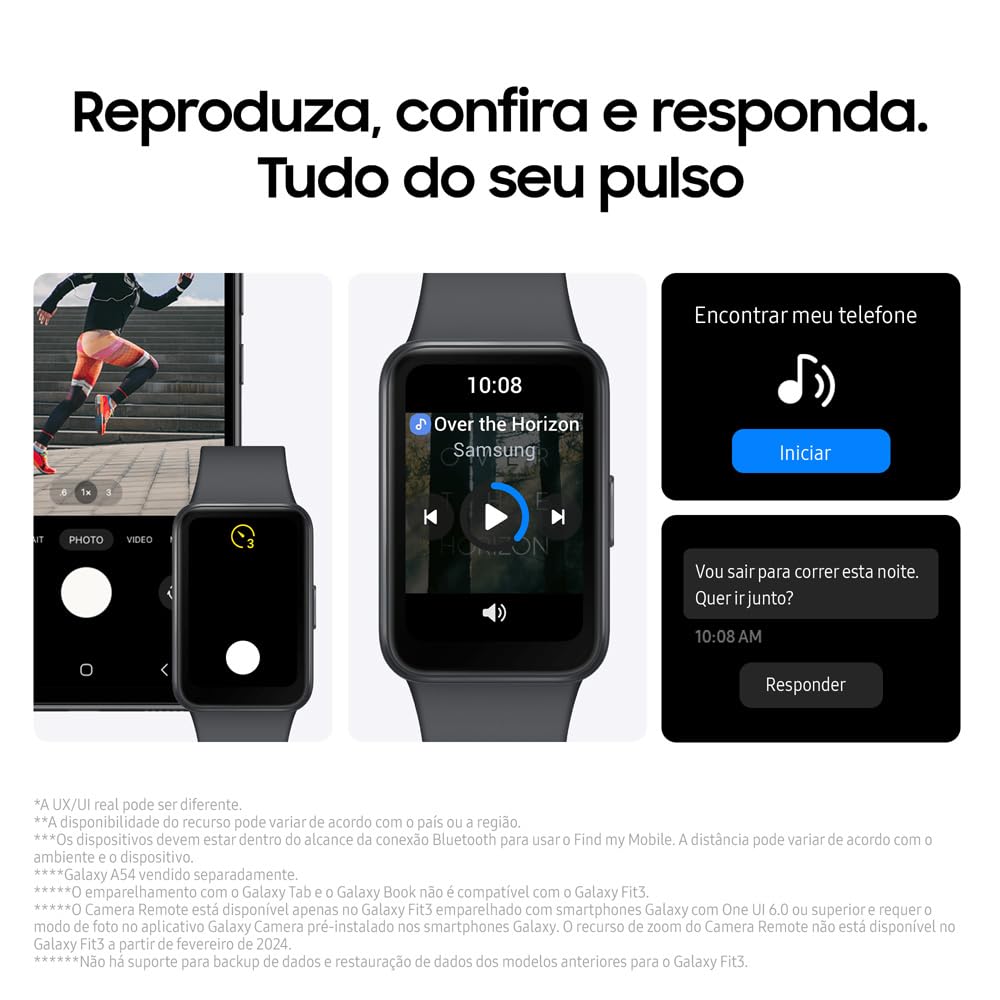Smartwatch Samsung Galaxy Fit3 Display 1.6" Grafite